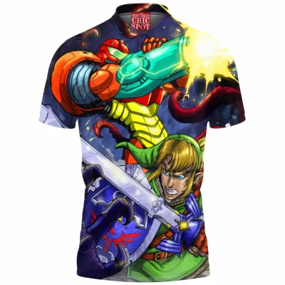 Game Polo Shirt, Samus Polo Shirt, Zelda Link Polo Shirt