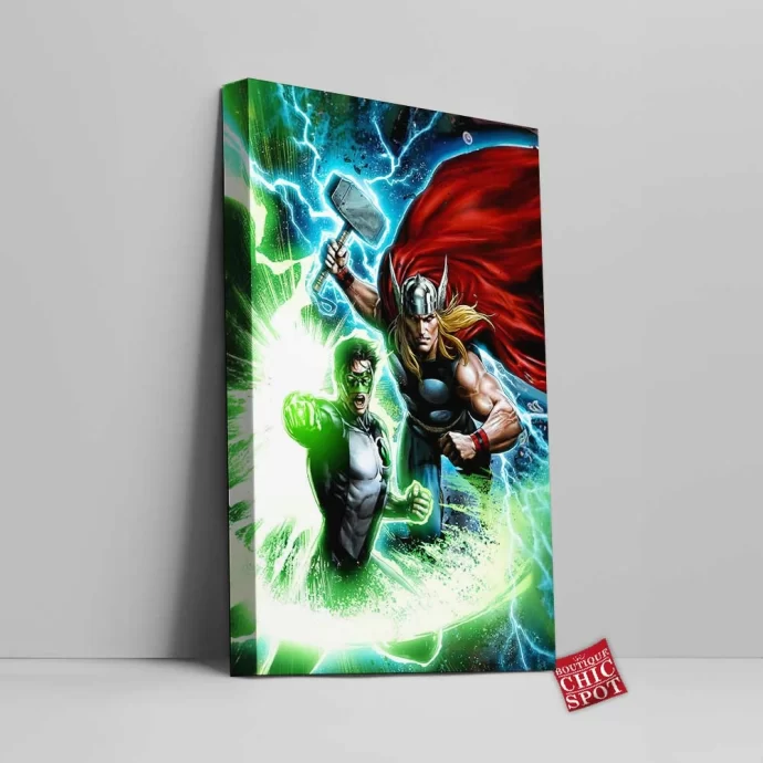 Thor Green Lantern Canvas Wall Art