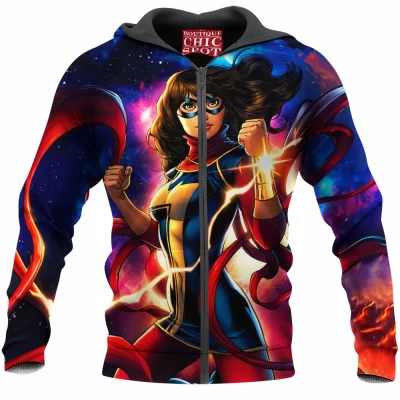 Comic Zip-Hoodie, Ms Marvel Zip-Hoodie