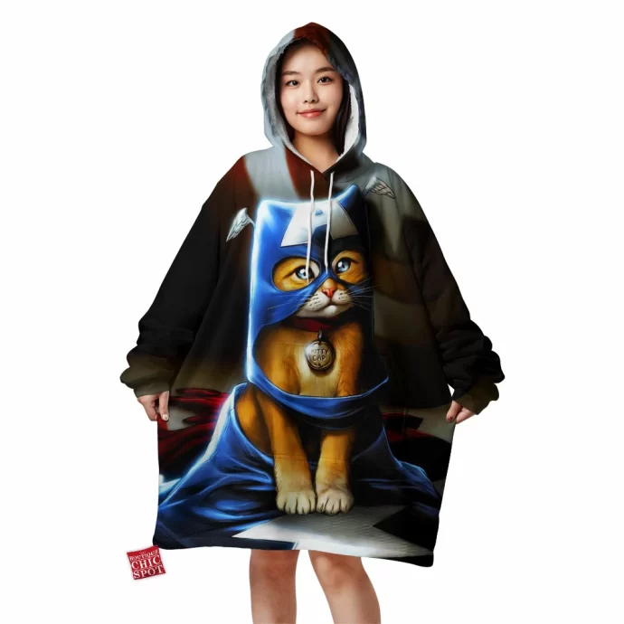 Kitty Captain America Blanket Hoodie