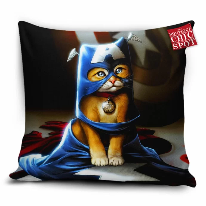 Kitty Captain America Pillow Cover