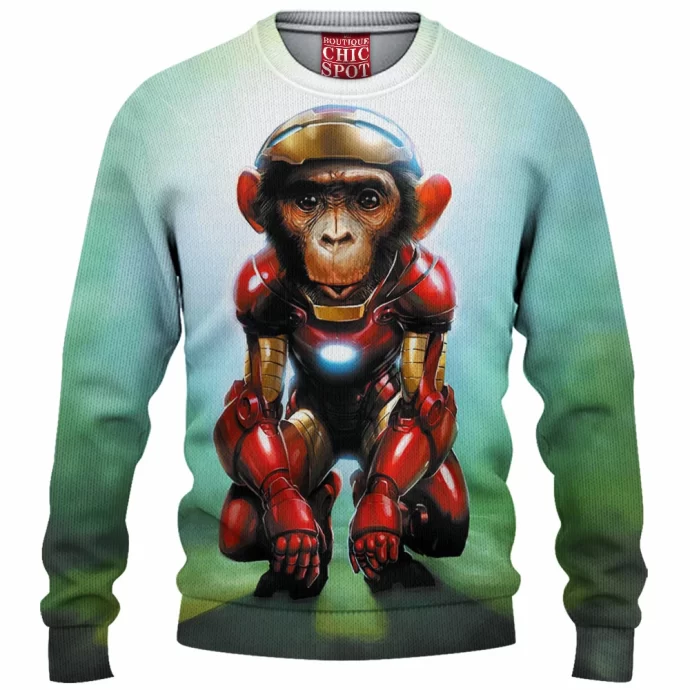 Iron Man Monkey Knitted Sweater