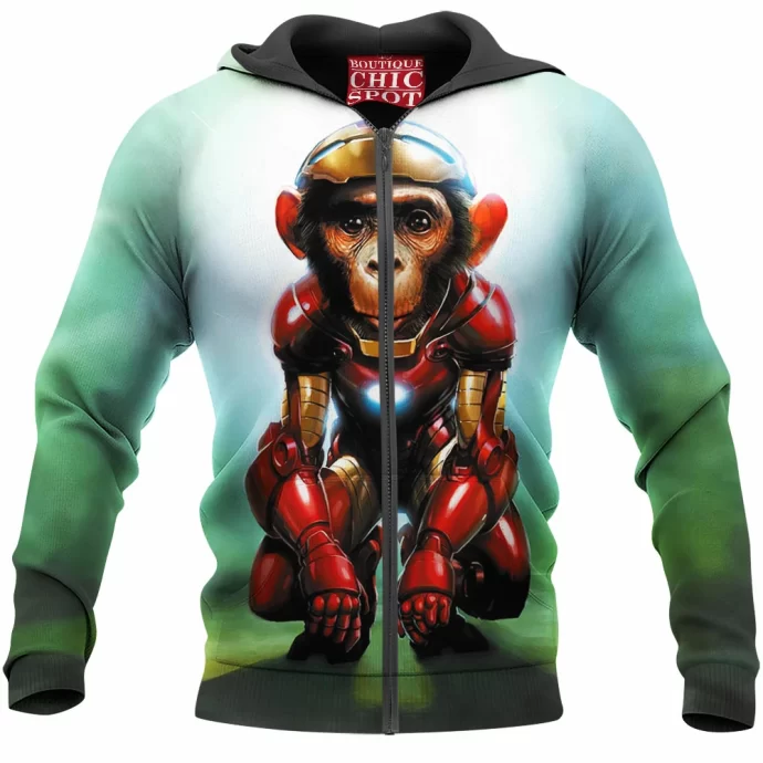 Iron Man Monkey Zip Hoodie