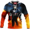 Captain America Fleece-Hoodie, Comic Fleece-Hoodie