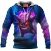 Anime Fleece-Hoodie, Gengar Fleece-Hoodie, Pokemon Fleece-Hoodie