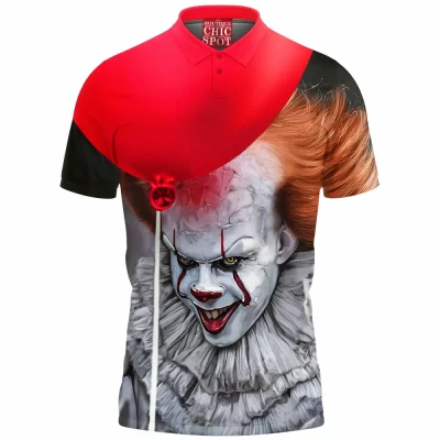 Horror Polo Shirt, Pennywise Polo Shirt