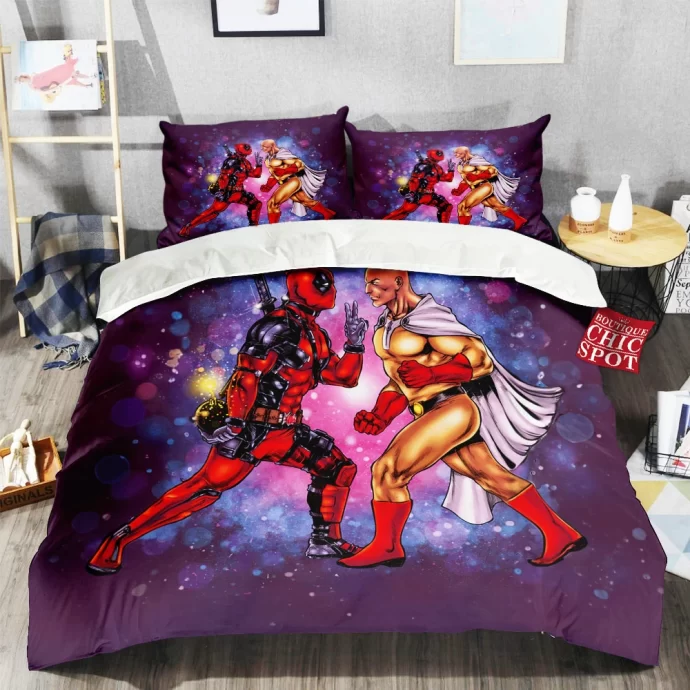 Deadpool Vs Saitama Bedding Set