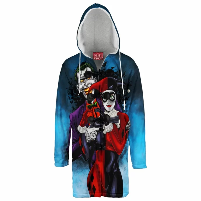 Joker And Harley Quinn Hooded Cloak Coat