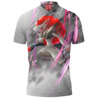 Anime Polo Shirt, Pokemon Polo Shirt, Roronoa Zoroark Polo Shirt