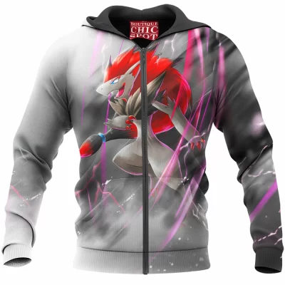 Anime Zip-Hoodie, Pokemon Zip-Hoodie, Roronoa Zoroark Zip-Hoodie