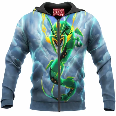 Anime Zip-Hoodie, Digimon Zip-Hoodie, Rayquaza Zip-Hoodie