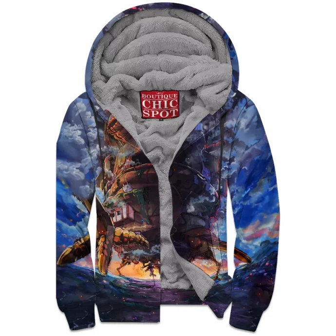 Howl Moving Castle Zip Fleece Hoodie