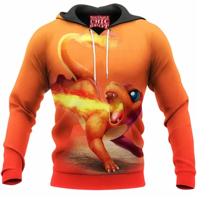 Anime Hoodie, Charmander Hoodie, Pokemon Hoodie