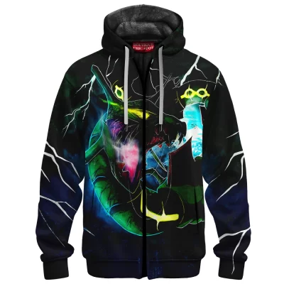 Anime Zip-Fleece-Hoodie, Rayquaza Pokemon Zip-Fleece-Hoodie