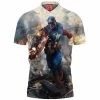 Captain America Polo Shirt, Comic Polo Shirt