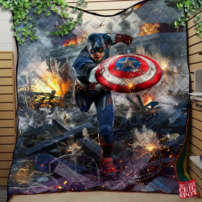 Captain America Quilt Blanket