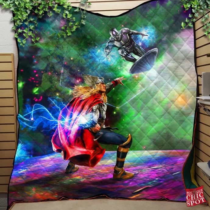 Thor Vs Surfer Quilt Blanket