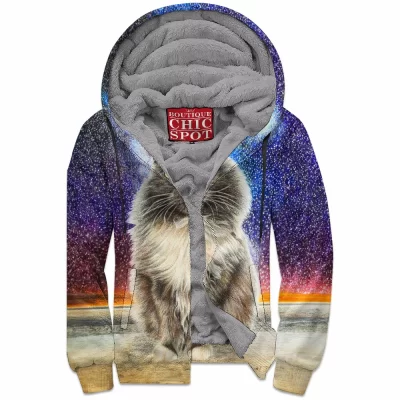 Cat Zip-Fleece-Hoodie