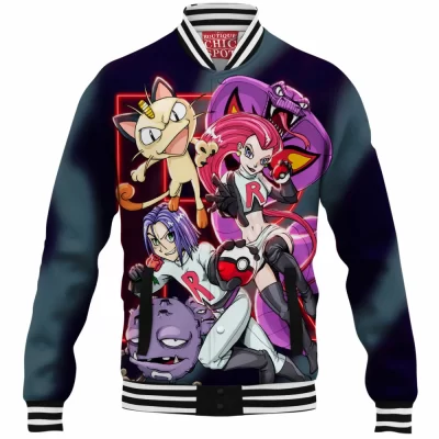 Anime Baseball-Jacket, Pokemon Team Rocket Baseball-Jacket