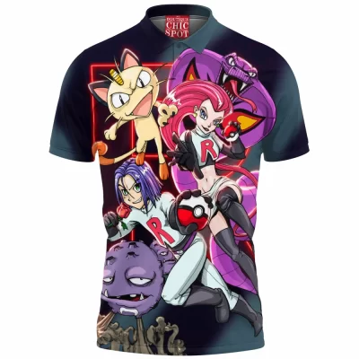 Anime Polo Shirt, Pokemon Team Rocket Polo Shirt