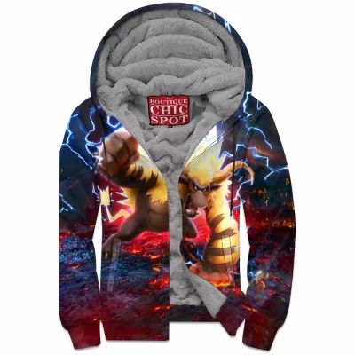 Anime Zip-Fleece-Hoodie, Pokemon Zip-Fleece-Hoodie, Game Zip-Fleece-Hoodie, Monster Hunter Zip-Fleece-Hoodie