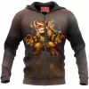 Bowser Zip-Hoodie, Game Zip-Hoodie, Mario Zip-Hoodie