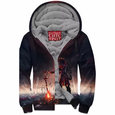Dark Souls Zip-Fleece-Hoodie, Game Zip-Fleece-Hoodie