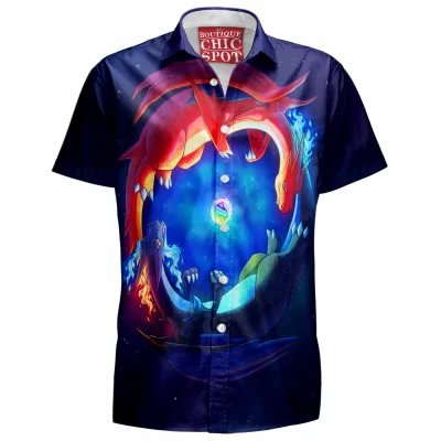Anime Hawaiian-Shirt, Mega Charizard Hawaiian-Shirt, Pokemon Hawaiian-Shirt