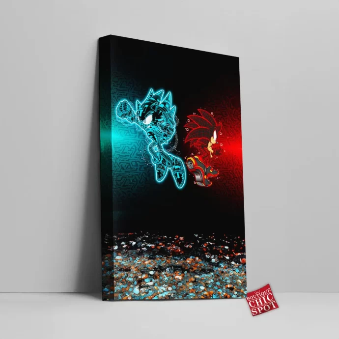 Cyber Sonic Canvas Wall Art