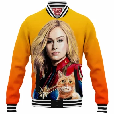 Comic Baseball-Jacket, Captain Marvel Baseball-Jacket