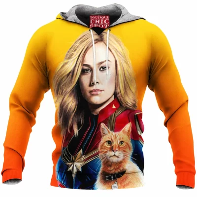 Comic Fleece-Hoodie, Captain Marvel Fleece-Hoodie