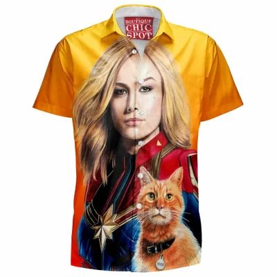 Comic Hawaiian-Shirt, Captain Marvel Hawaiian-Shirt