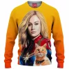 Captain Marvel and Goose Knitted Sweater