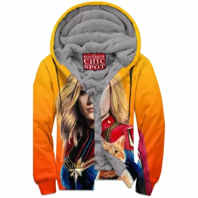 Comic Zip-Fleece-Hoodie, Captain Marvel Zip-Fleece-Hoodie
