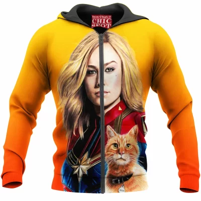 Comic Zip-Hoodie, Captain Marvel Zip-Hoodie