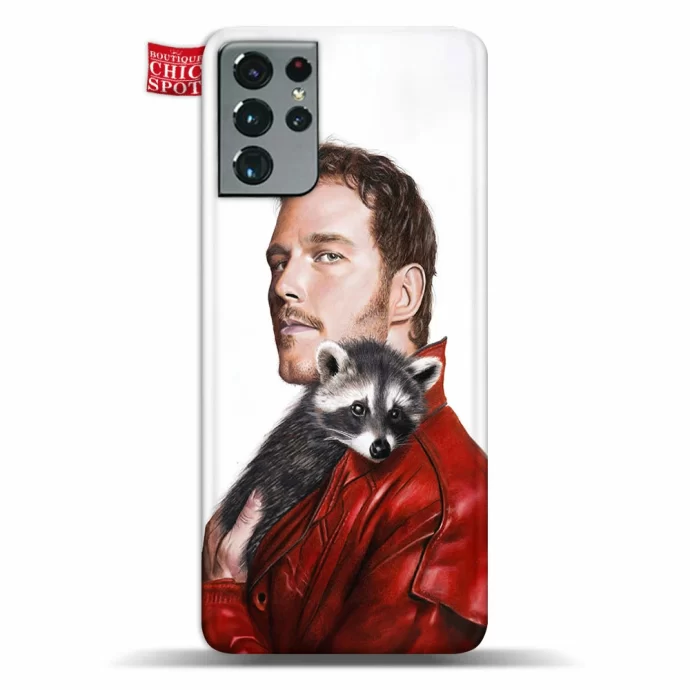 Chris Pratt as Star-Lord with raccoon Phone Case Samsung