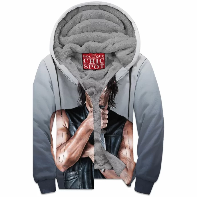 Norman Reedus as Daryl Dixon Zip Fleece Hoodie