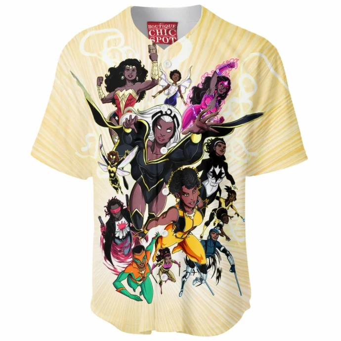 Black Marvel Dc Heros Baseball Jersey