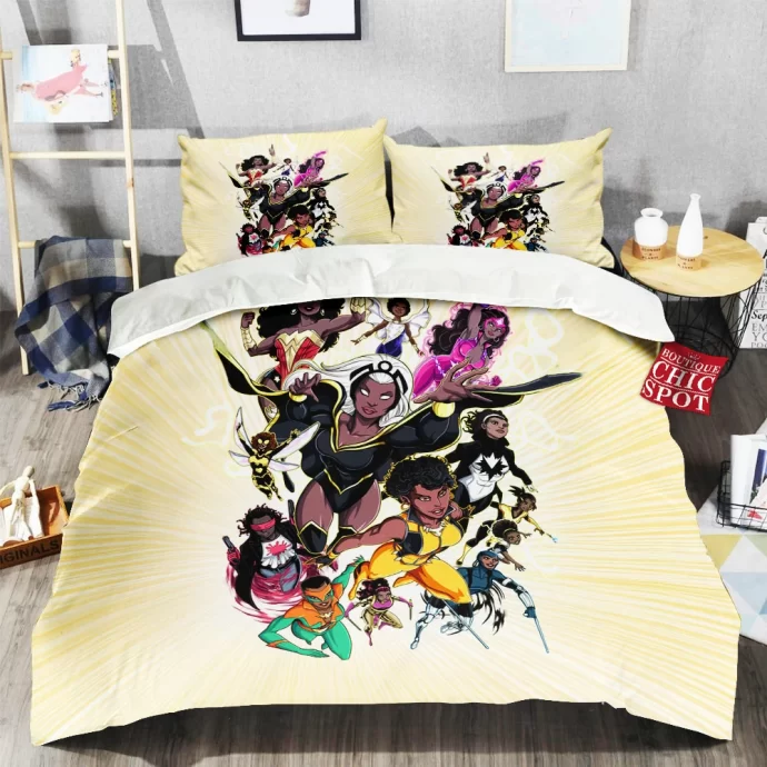 Black Marvel Dc Heros Bedding Set