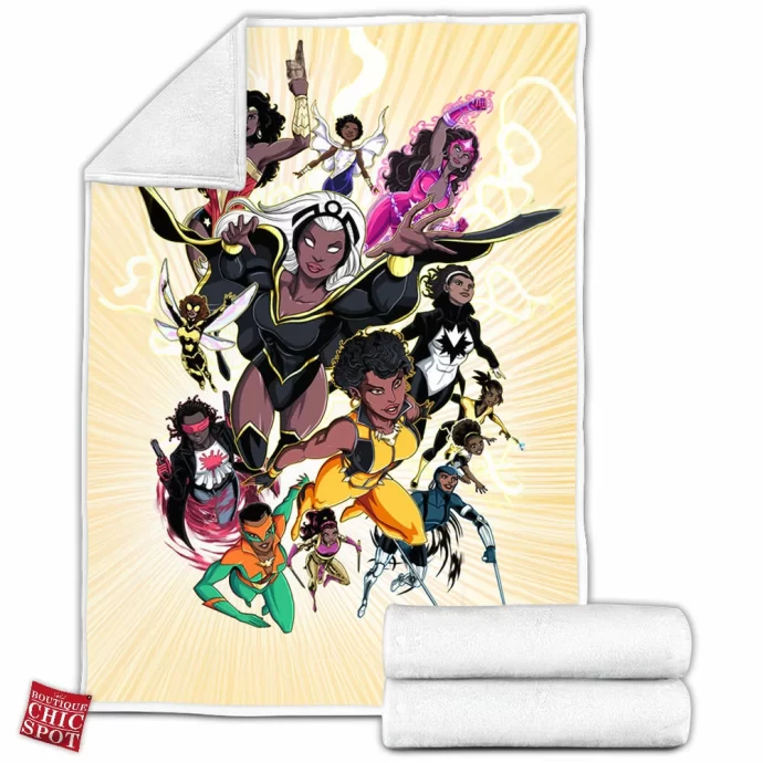 Black Marvel Dc Heros Fleece Blanket