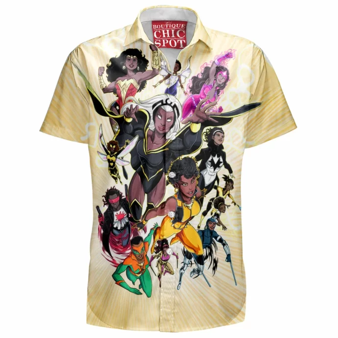 Black Marvel Dc Heros Hawaiian Shirt