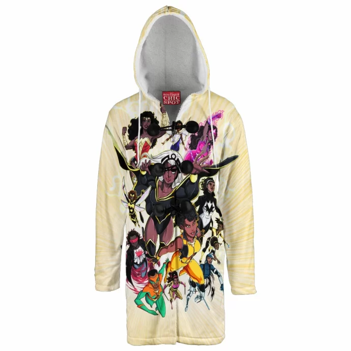 Black Marvel Dc Heros Hooded Cloak Coat