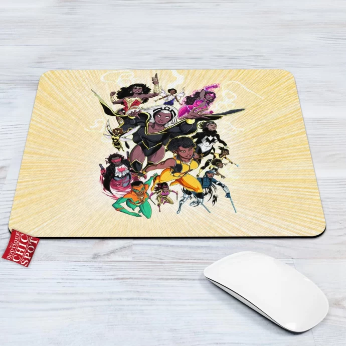 Black Marvel Dc Heros Mouse Pad