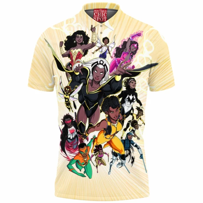 Black Marvel Dc Heros Polo Shirt