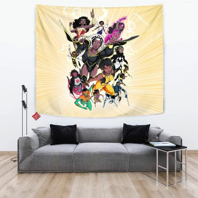 Black Marvel Dc Heros Tapestry