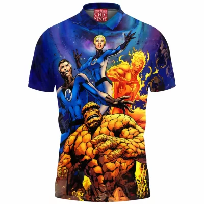 Comic Polo Shirt, Fantastic Four Polo Shirt
