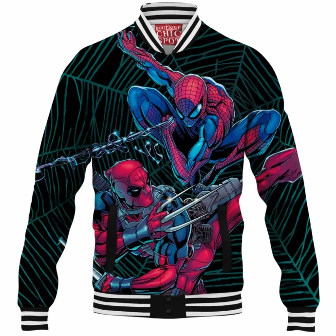 Spider-man vs Deadpool Baseball Jacket