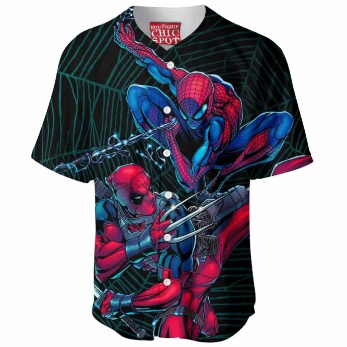 Spider-man vs Deadpool Baseball Jersey