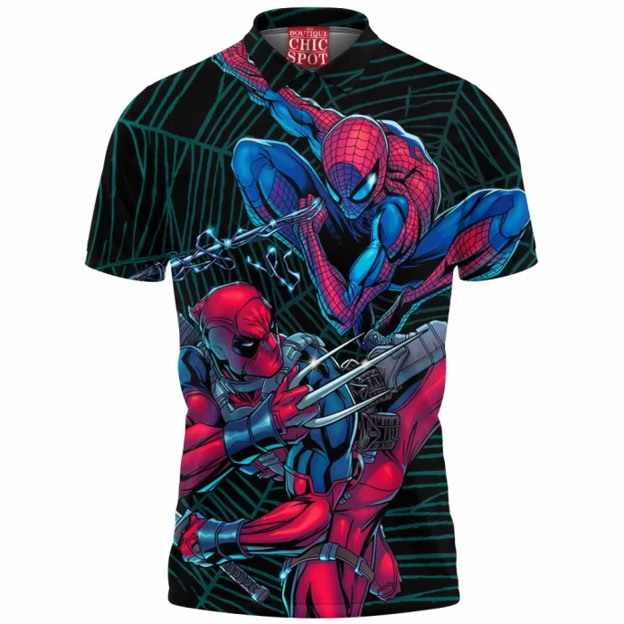 Spider-man vs Deadpool Polo Shirt