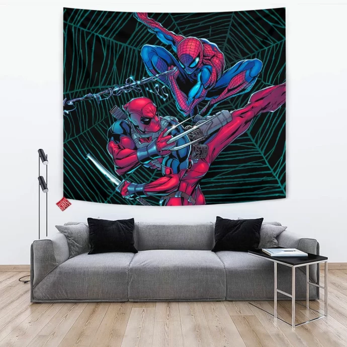 Spider-man vs Deadpool Tapestry